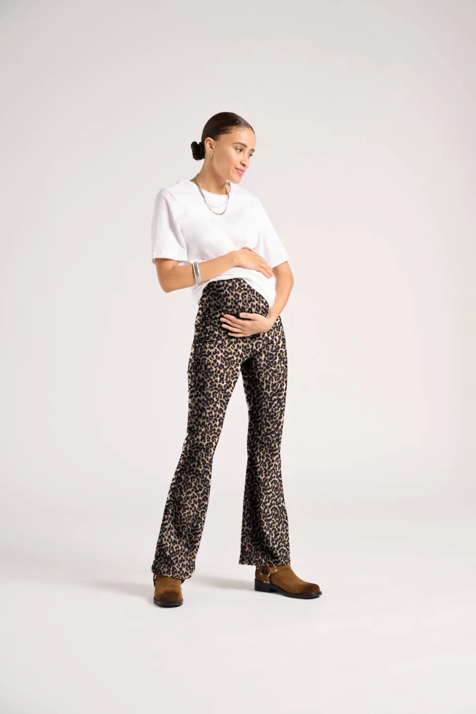 Only MATERNITY OLMLOVELY flared zwangerschapsbroek luipaardprint bruin/zwart, foto 5