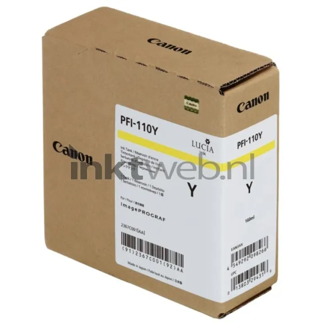 Canon PFI-110 inktfles geel (Origineel)