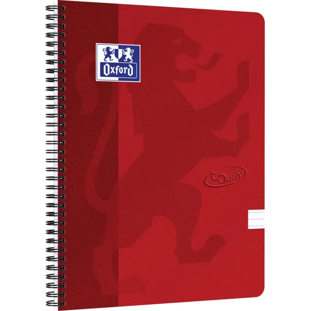 Oxford Spiraalblok oxford touch a4 lijn 140 pagina's 80gr Rood