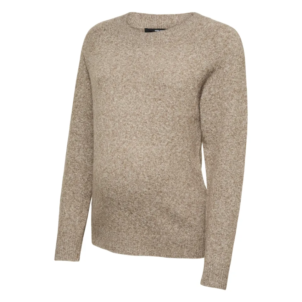 Vero Moda MATERNITY zwangerschaps trui gebreid lichtbruin, foto 2