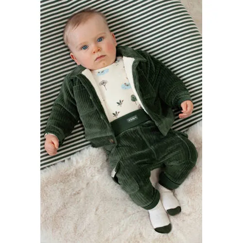 Feetje Wiggle and Waddle corduroy cargobroek groen, foto 3