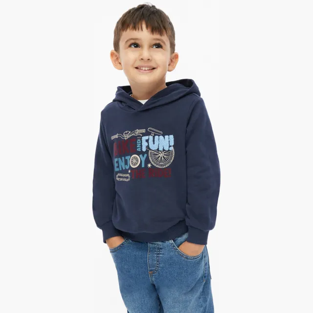 s.Oliver sweater met print - donkerblauw