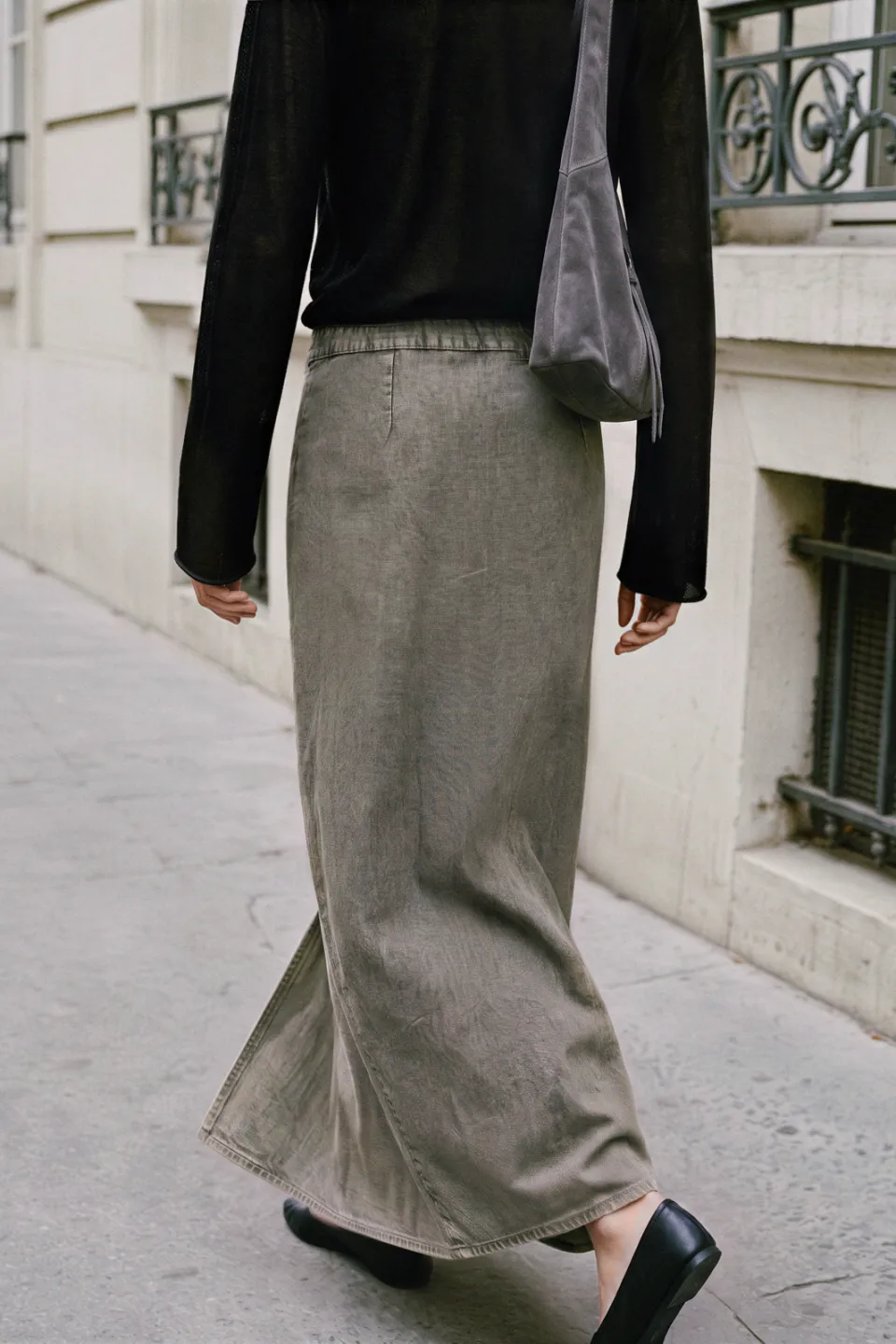 Mango TEEN maxi rok met split kaki, foto 4