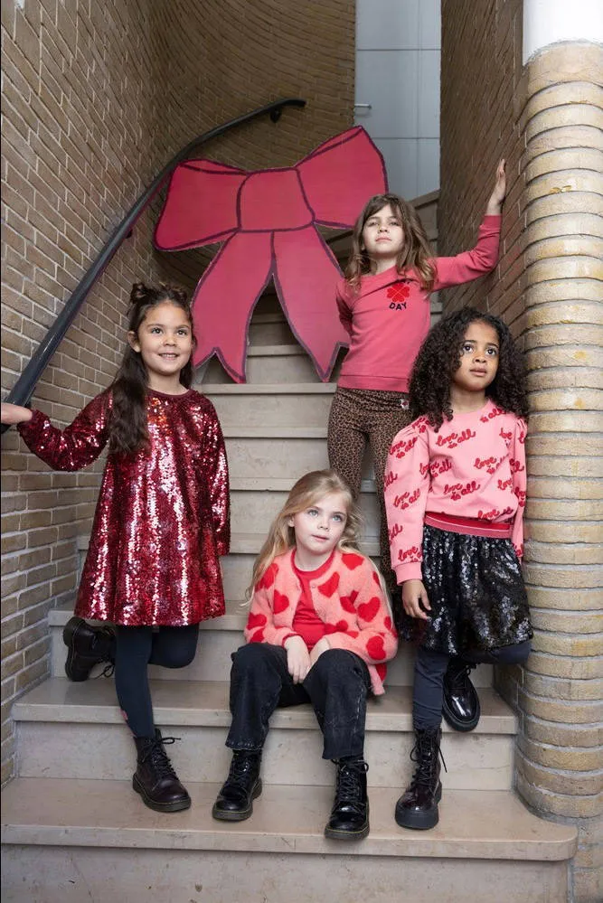 Jubel Queen Of Hearts jurk met pailletten donkerrood, foto 6