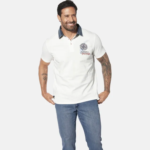 Jan Vanderstorm +FIT Collectie polo TORGUND Plus wit