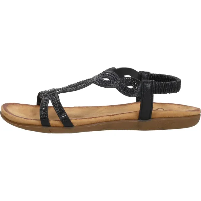 Sub55 sandalen plat zwart, foto 2