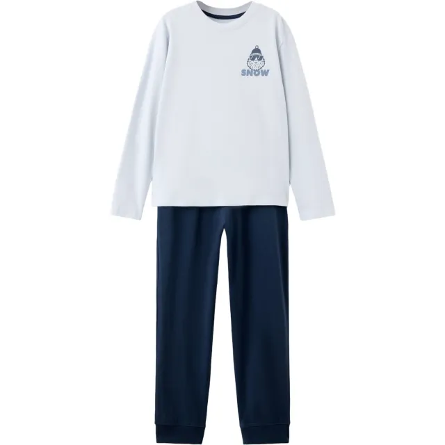 Mango Kids pyjama grijs/blauw