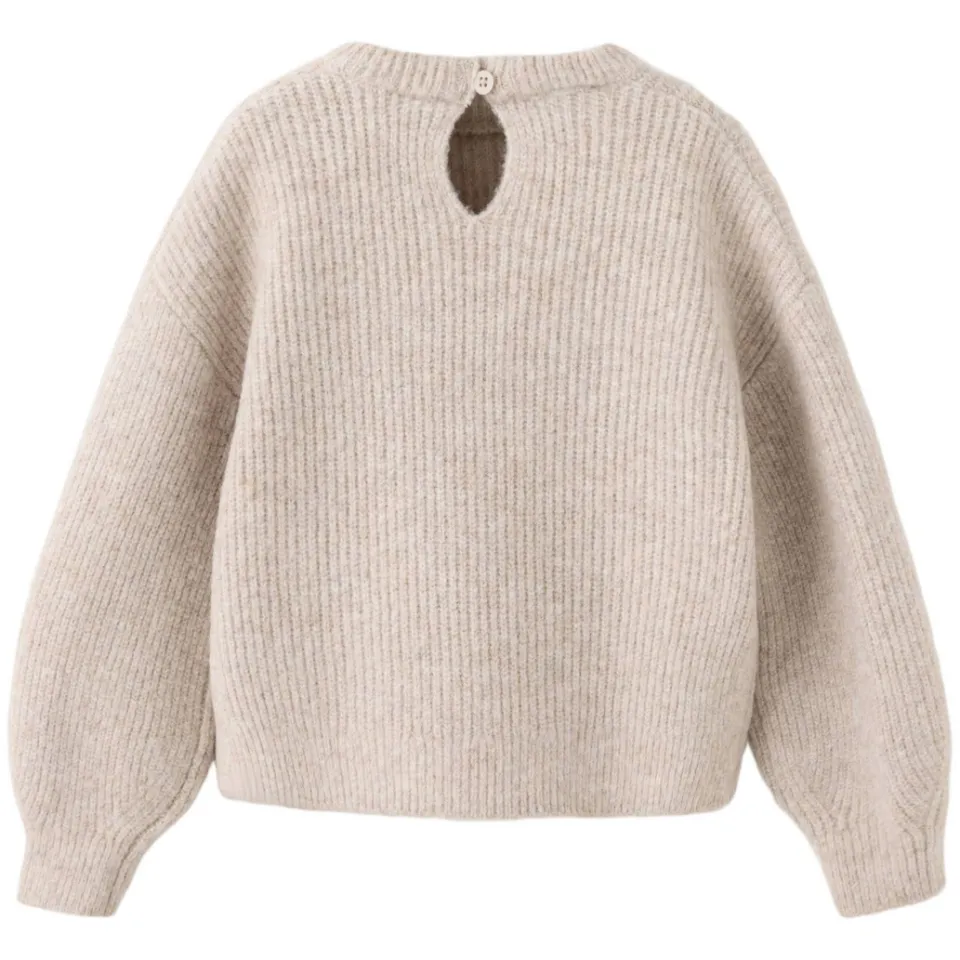 Mango Kids gebreide trui met print - lichtbruin, foto 3