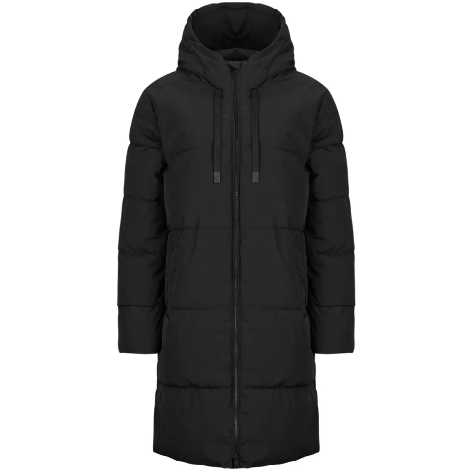 JDY Blair long hooded puffer winterjas zwart, foto 2