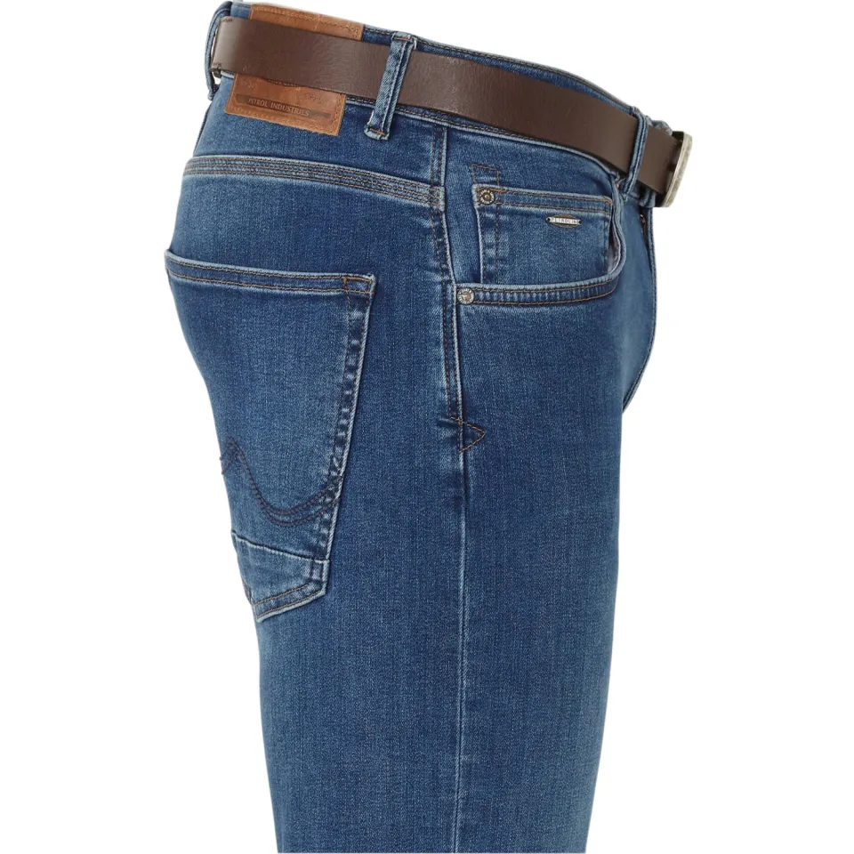 Petrol Industries slim fit jeans SEAHAM met riem medium blue, foto 3