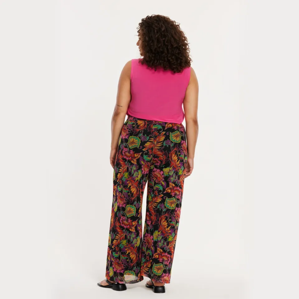 Yoek wide leg broek gebloemd multi, foto 3