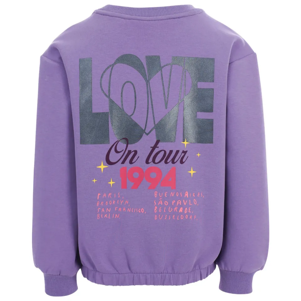 LOOXS little boxy sweater met backprint - paars, foto 3