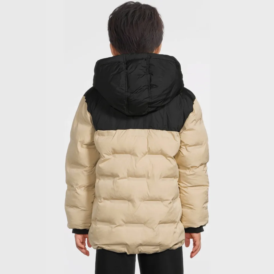 Me & My Monkey colourblock heatseal pufferjas beige, foto 5