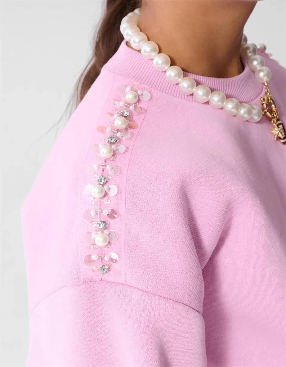 Shoeby regular fit sweater met parels - roze, foto 7