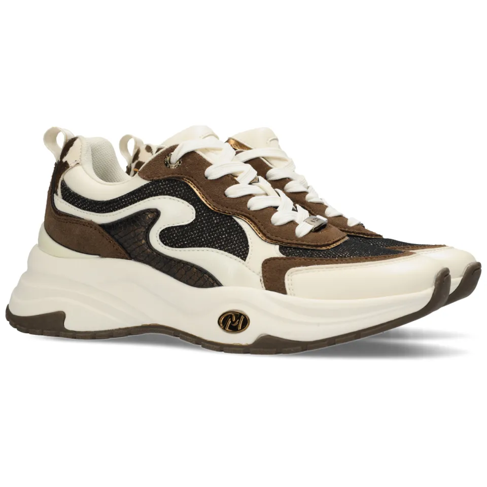 Mexx Palma Ora chunky sneakers wit/bruin, foto 5