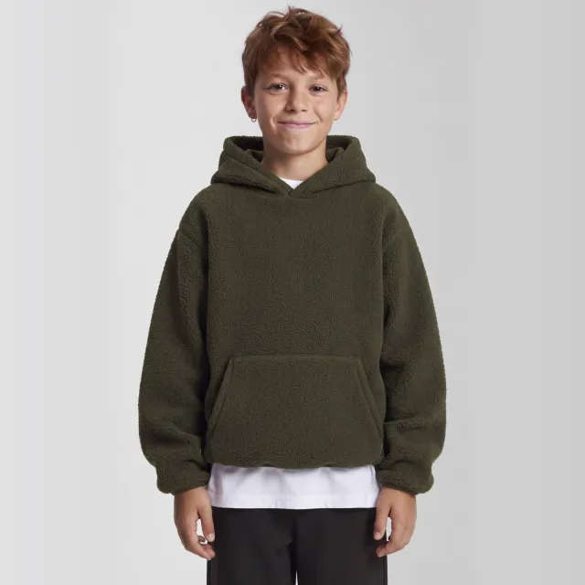 NAME IT KIDS teddy hoodie - olijfgroen