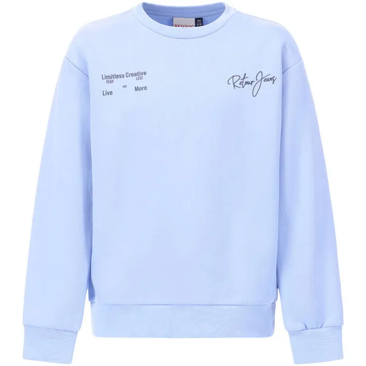 Retour Jeans sweater met backprint - lichtblauw, foto 2