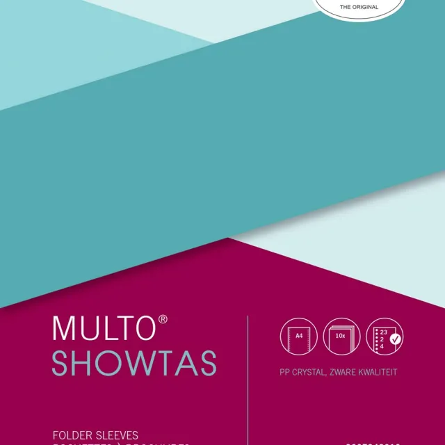 Multo Showtas multo a4 23-gaats pp 120 micron glad 10 Stuks