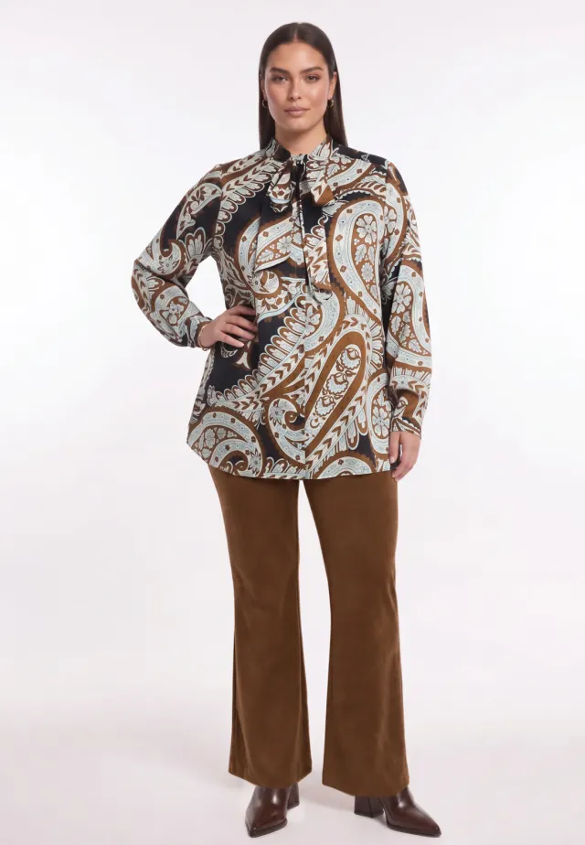 Yoek Paisley blouse blauw