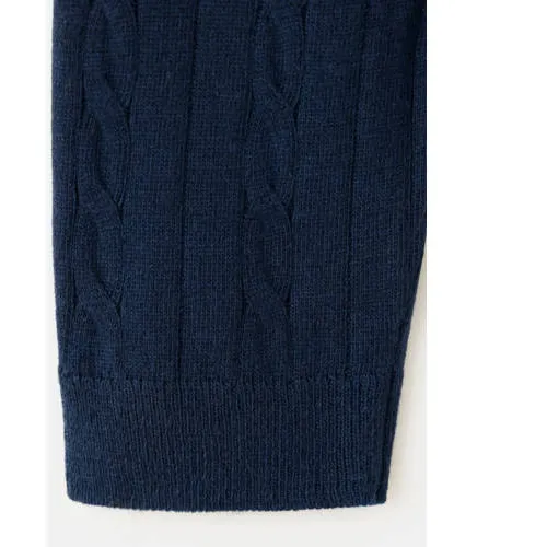 Mango TEEN gebreide trui met kabels en wol - donkerblauw, foto 5