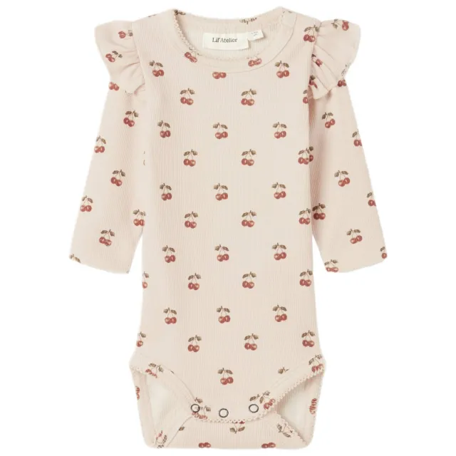 Lil' Atelier BABY romper ecru/rood