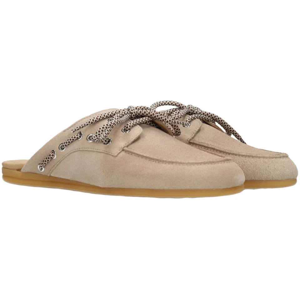 Poelman Loes suède muiltjes- beige, foto 3