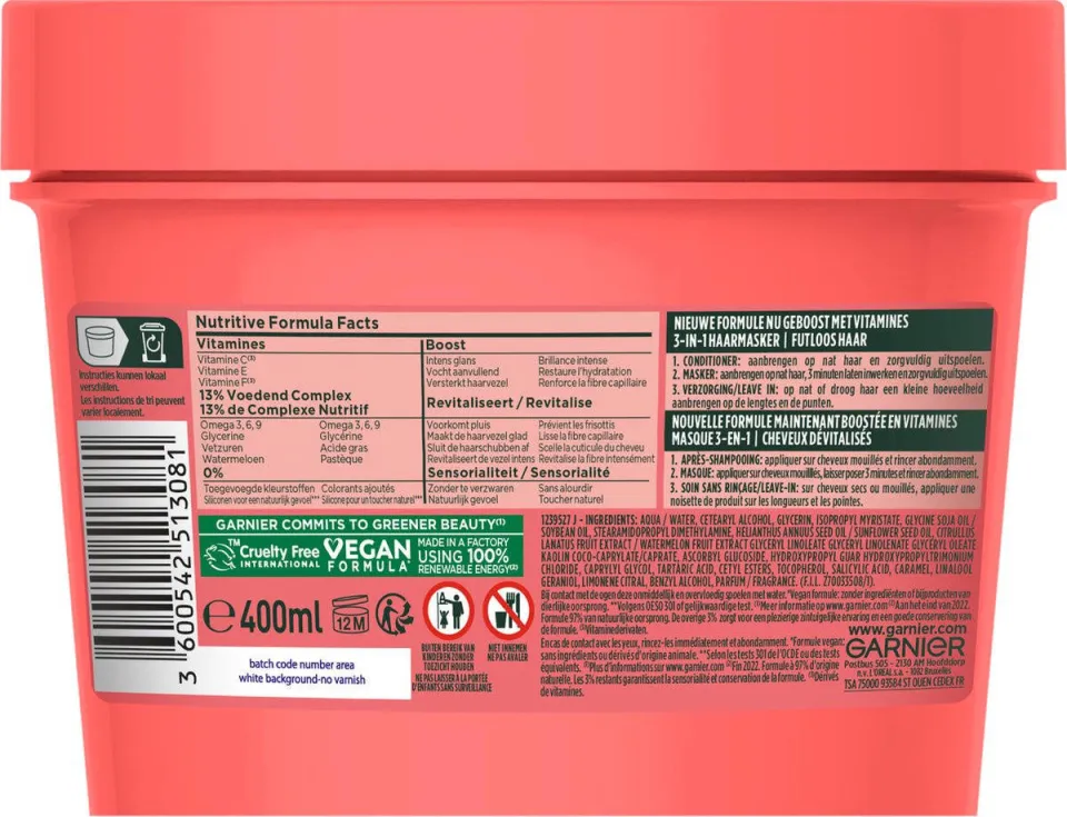 Garnier Fructis Hair Food Watermelon 3-in-1 haarmasker, foto 6
