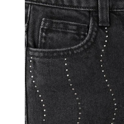 Mango Kids wide leg jeans met strass-steentjes - grijs, foto 3