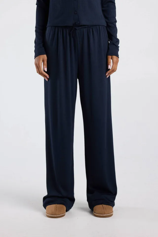 America Today pyjamabroek met ajourdetails - donkerblauw, foto 4