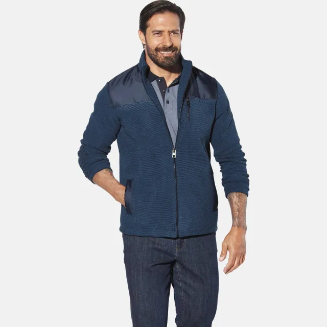 Jan Vanderstorm JORVIK fleecevest Plus blauw