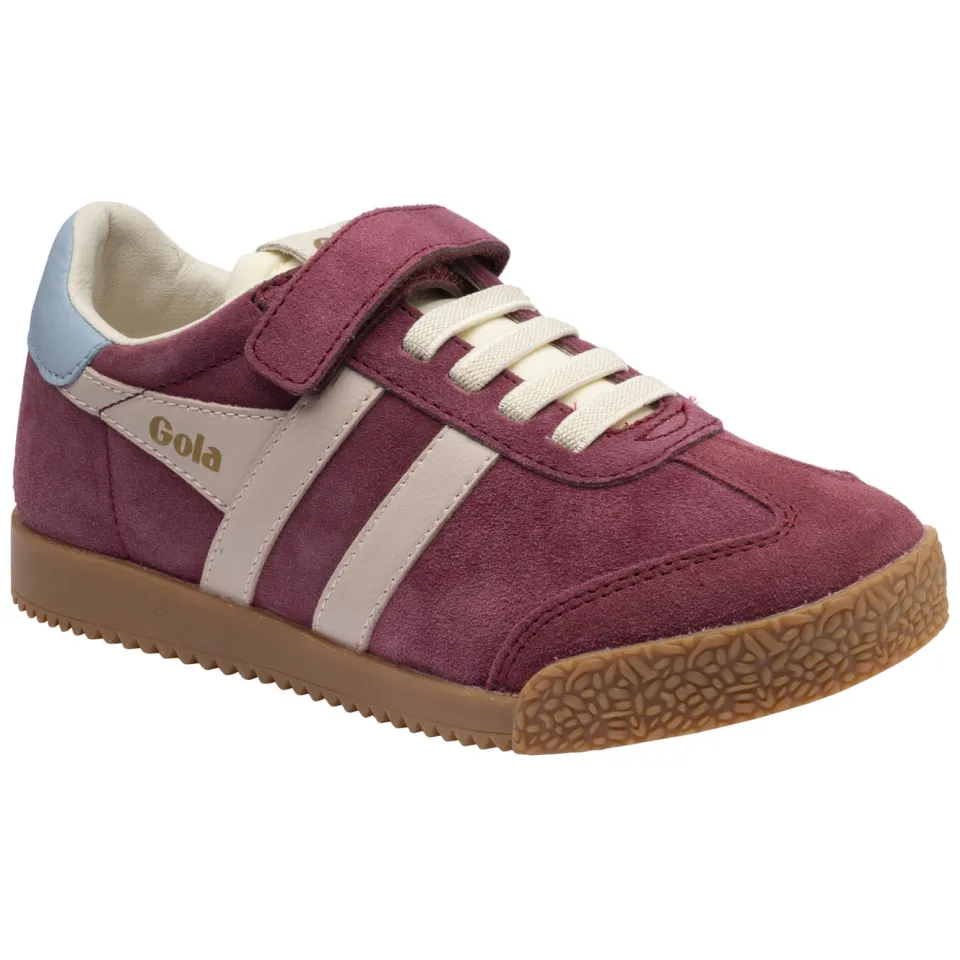 Gola Elan leren suède sneakers - donkerrood/lichtroze/lichtblauw, foto 3