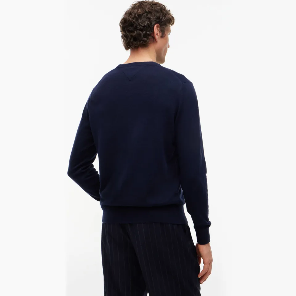 Tommy Hilfiger gebreide trui met kasjmier - donkerblauw, foto 3