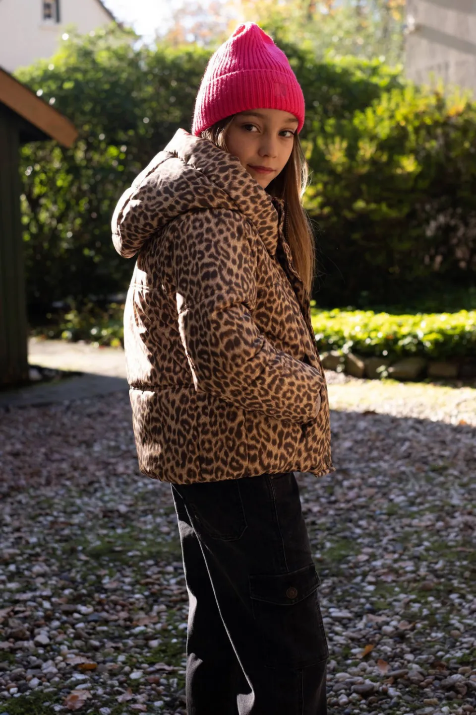 Like Flo quilted winterjas met panterprint bruin, foto 5