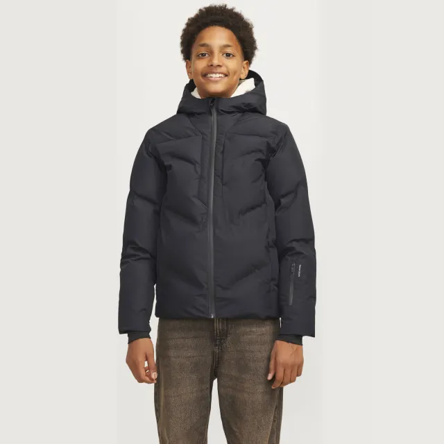 Jack & Jones Junior quilted winterjas zwart