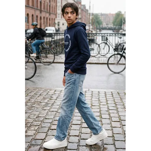 Jack & Jones JUNIOR hoodie met logo - donkerblauw, foto 3