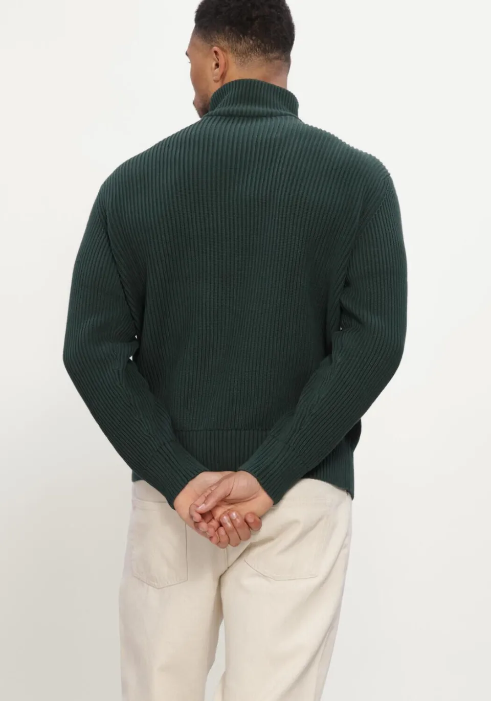 Selected Men Heren Truien & Vesten Slmdry Ls Knit Half Zip - Donkergroen, foto 6