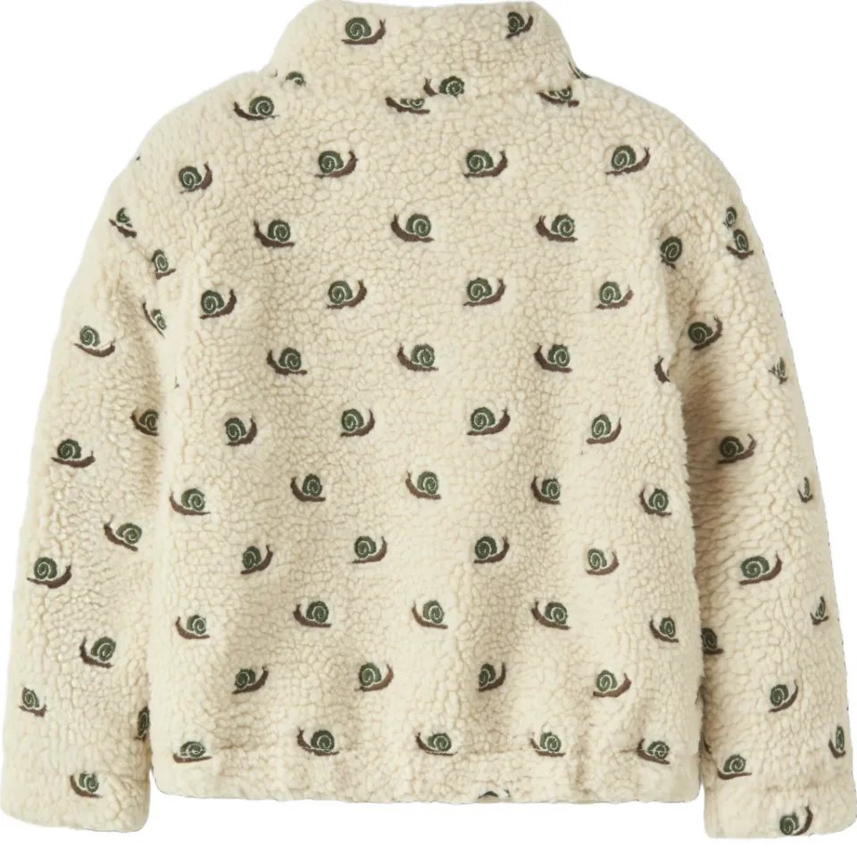 Lil' Atelier teddy jas met borduursels en print ecru, foto 3
