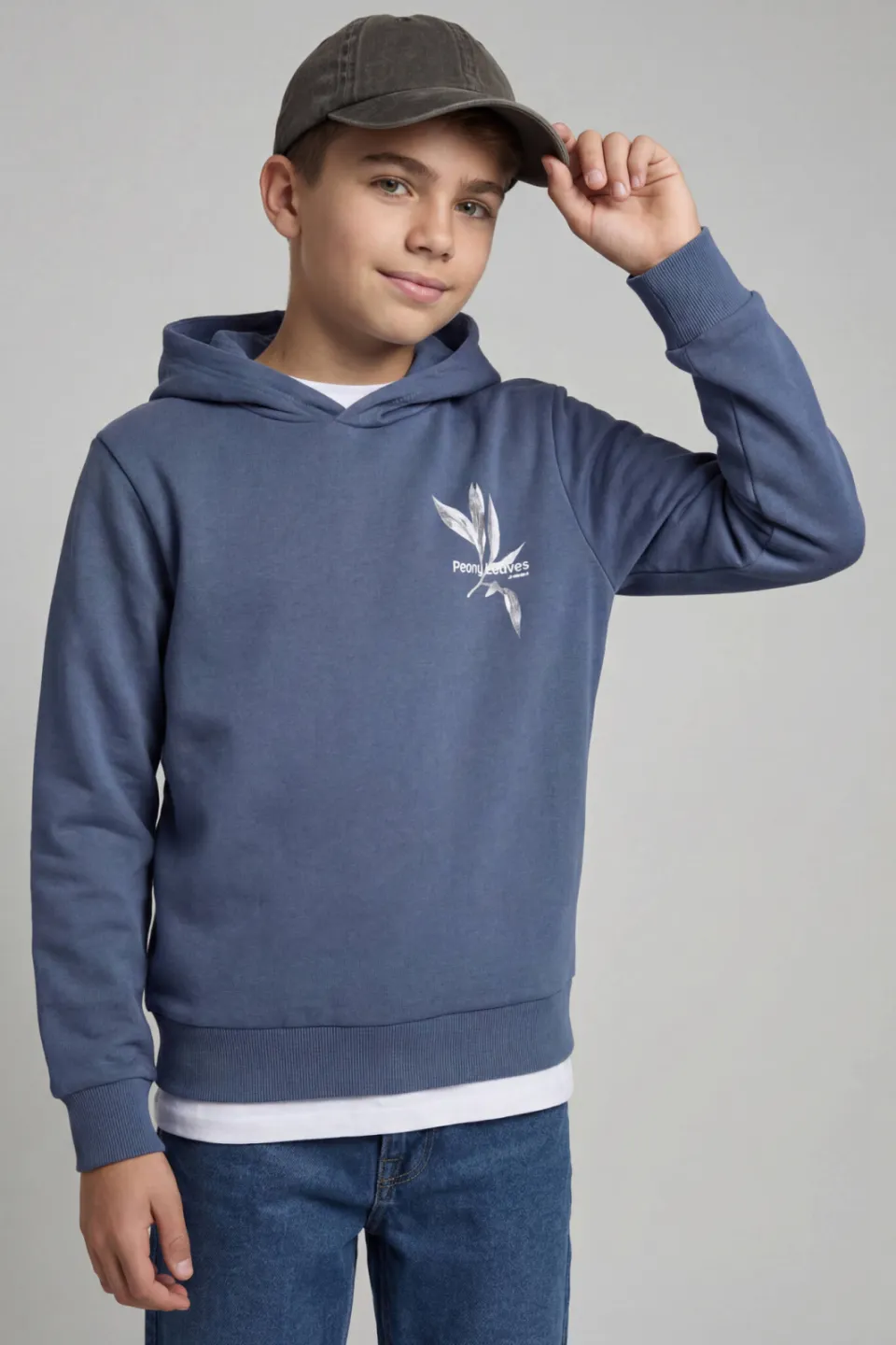 JJ Rebel JUNIOR hoodie met backprint - blauw, foto 6