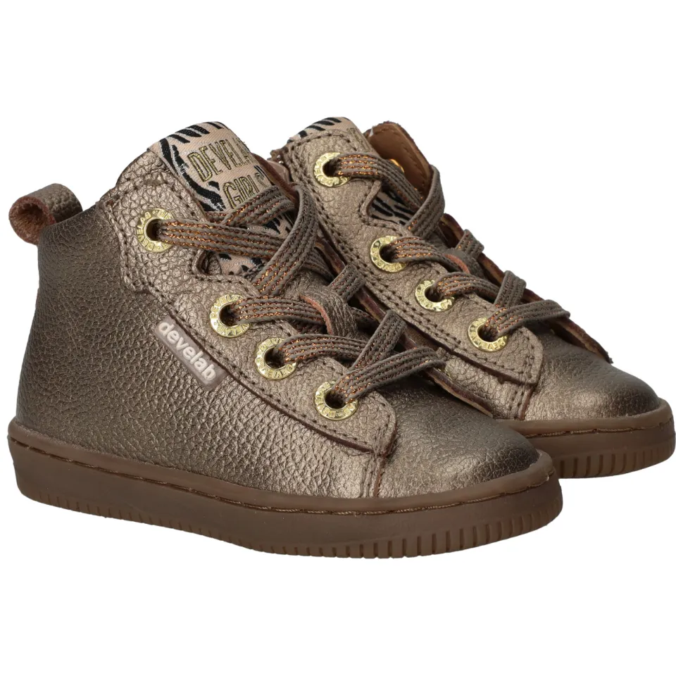 Develab 44350 hoge sneakers goud, foto 3