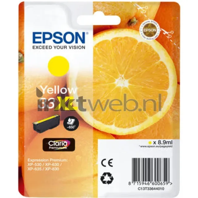 Epson 33XL geel (Origineel Hoge Capaciteit)