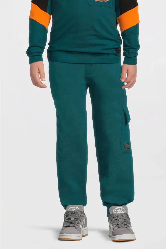 Orange Stars fleece cargo joggingbroek Steven teal