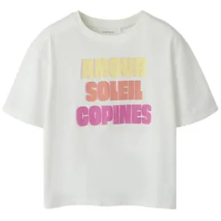 NAME IT T-shirt met tekstprint wit