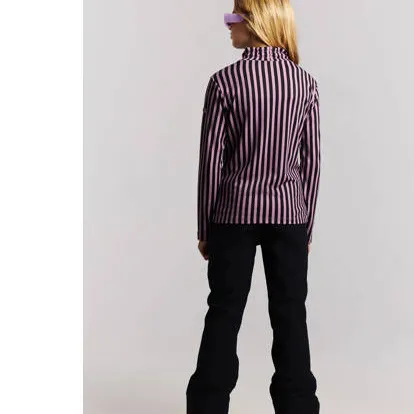 Protest gestreepte outdoor sweater met opstaande kraag - lila/zwart, foto 5