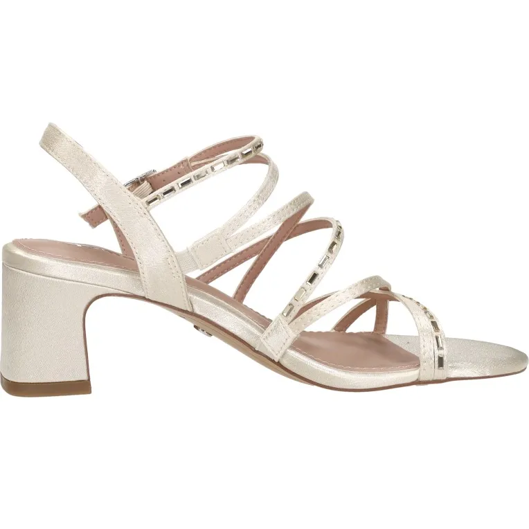 Tamaris sandalen hak gebroken wit