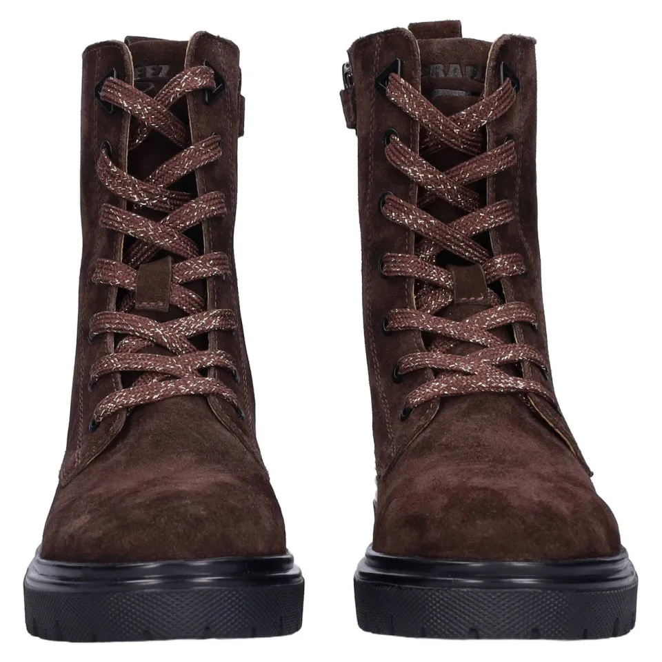 Braqeez chunky suède enkelboots - donkerbruin, foto 5