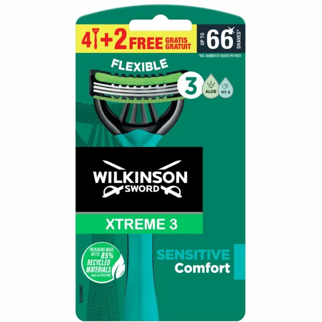 Wilkinson 1+1 gratis: Wilkinson Wegwerpscheermesjes Xtreme 3 Sensitive Comfort 6 stuks