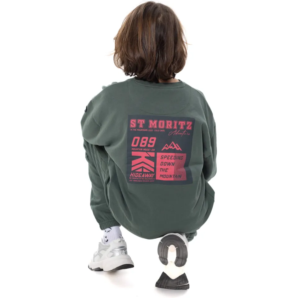 No Way Monday oversized sweater met backprint - groen, foto 7