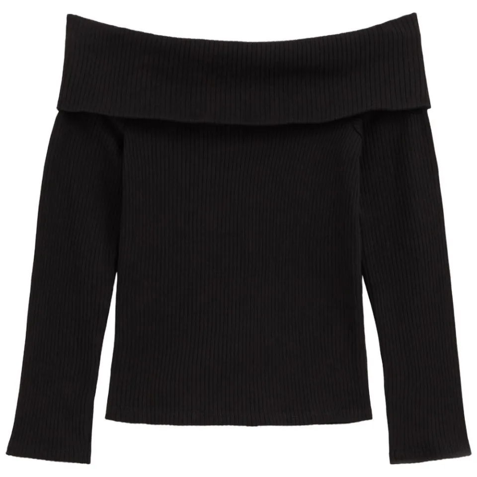 WE Fashion off shoulder gebreide top zwart, foto 4