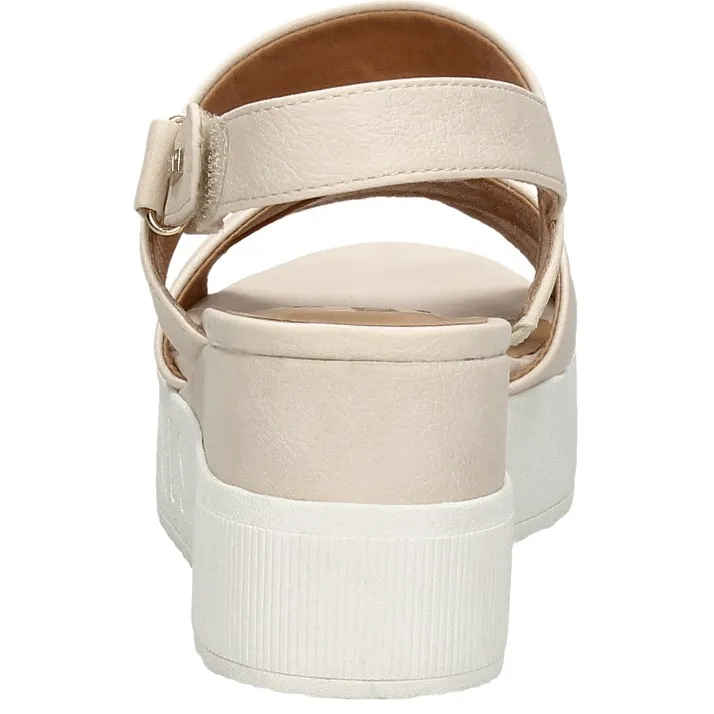 Mustang sandalen met plateauzool gebroken wit, foto 4