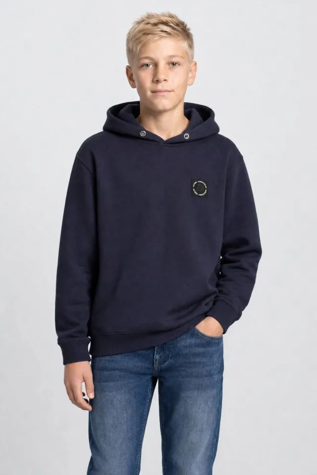 Petrol Industries hoodie met logo - donkerblauw